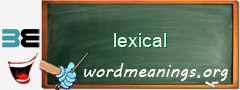 WordMeaning blackboard for lexical